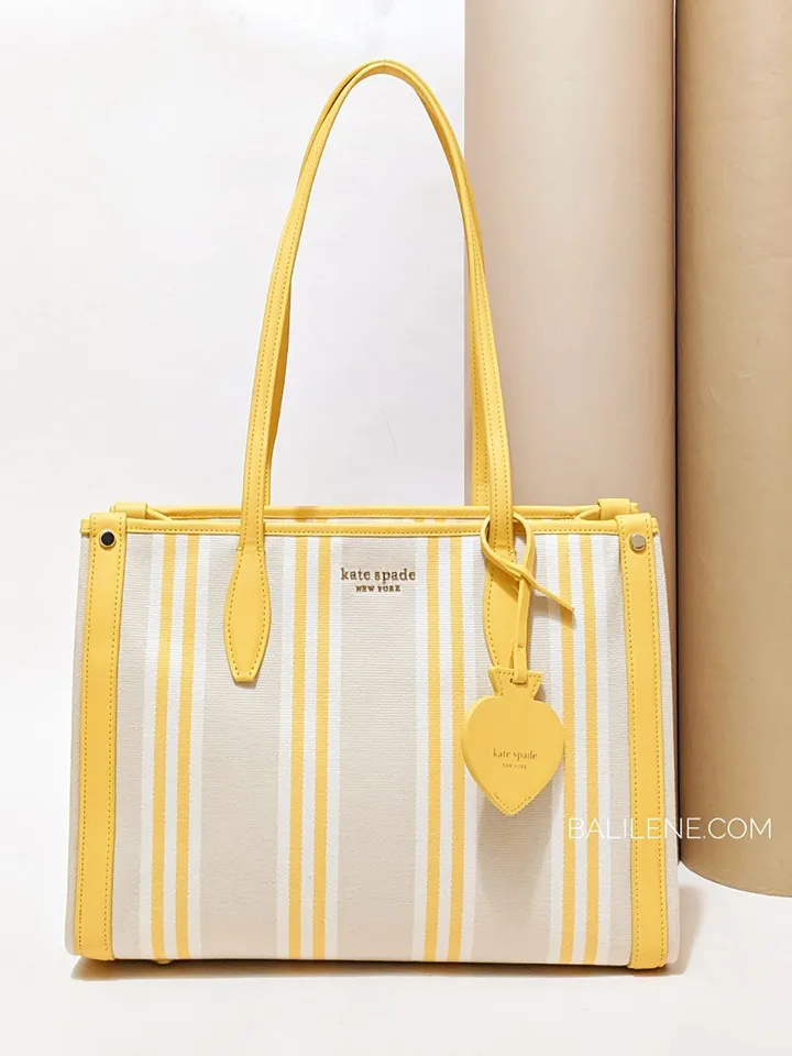 Kate Spade Market Stripe Canvas Medium Tote Morning Light Multi