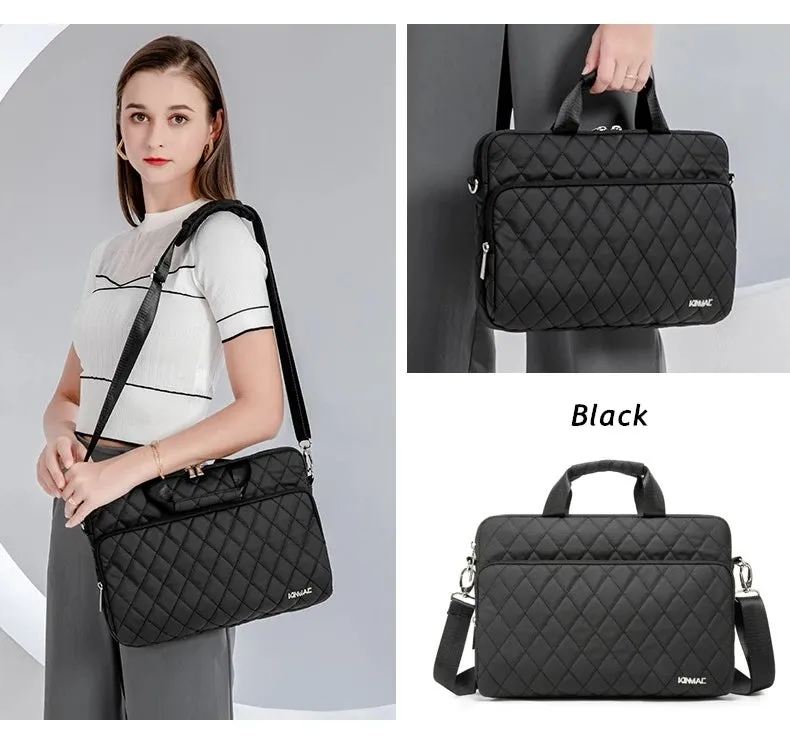 Kinmac 360° Super shockproof  15.6 Inch Laptop Shoulder Bag ( Eva Bubble protection, Waterproof Fabric, Luggage Strap, Extra Pockets) -Black