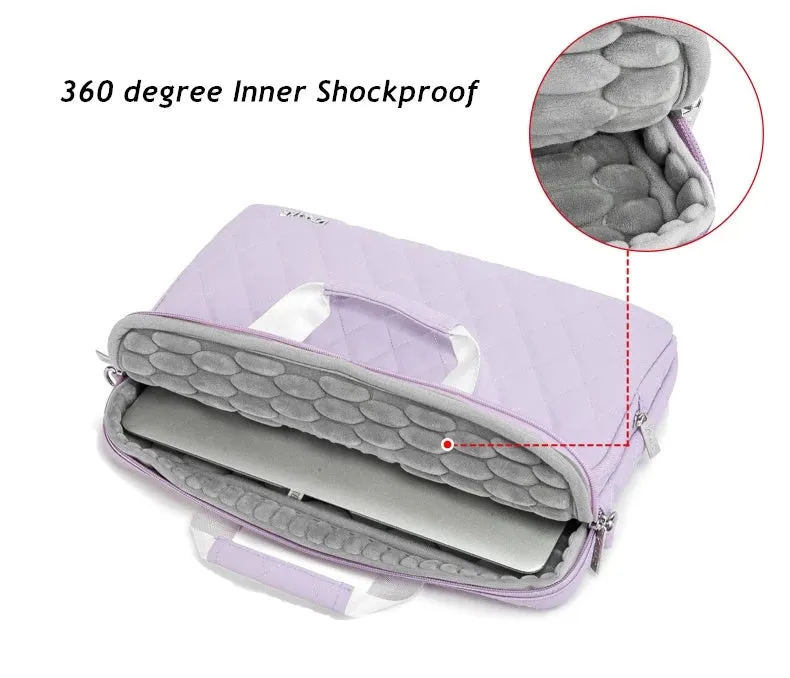 Kinmac 360° Super shockproof  15.6 Inch Laptop Shoulder Bag ( Eva Bubble protection, Waterproof Fabric, Luggage Strap, Extra Pockets) -Black
