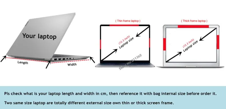 Kinmac Shockproof Laptop Bag - Solid Colour