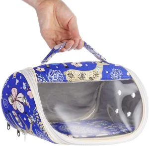 KINTOR Hamster Carrier Bag Small Animal Portable Breathable Outgoing Bag for Guinea Pig Hedgehog Squirrel Chinchilla mice Rats Sugar Glider Ferret Small Parrots (Blue Deer, M)