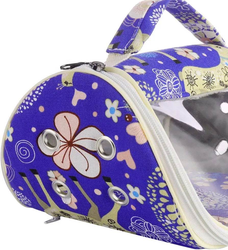 KINTOR Hamster Carrier Bag Small Animal Portable Breathable Outgoing Bag for Guinea Pig Hedgehog Squirrel Chinchilla mice Rats Sugar Glider Ferret Small Parrots (Blue Deer, M)