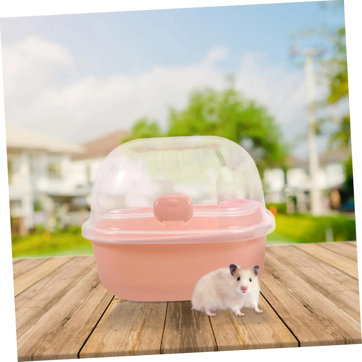 Kisangel Hamster Travel Container Lightweight Outdoor Carrier for Small Pets Breathable Case with Water Bottle Design for Convenient Feeding for Hiking Shopping and Travel