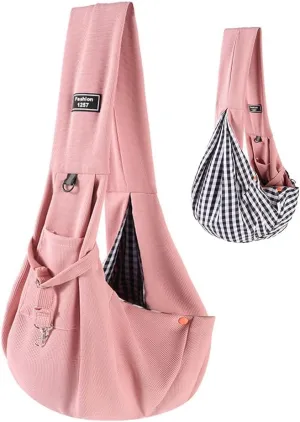 Kitten Sling Puppy Sling Dog Sling Carrier Pet Dog Sling Carrier Travel Safe Bag for Small Puppies and Kittens Up to 15 Lbs for Outdoor Adventures and Subway Sling Bag for Kittens Waffle