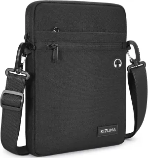 KIZUNA 10 Inch Tablet Sleeve Messenger Laptop Bag - Water Resistant for 9.7-11" iPad Pro/Surface Go 3/10.5" Galaxy Tab A, Black