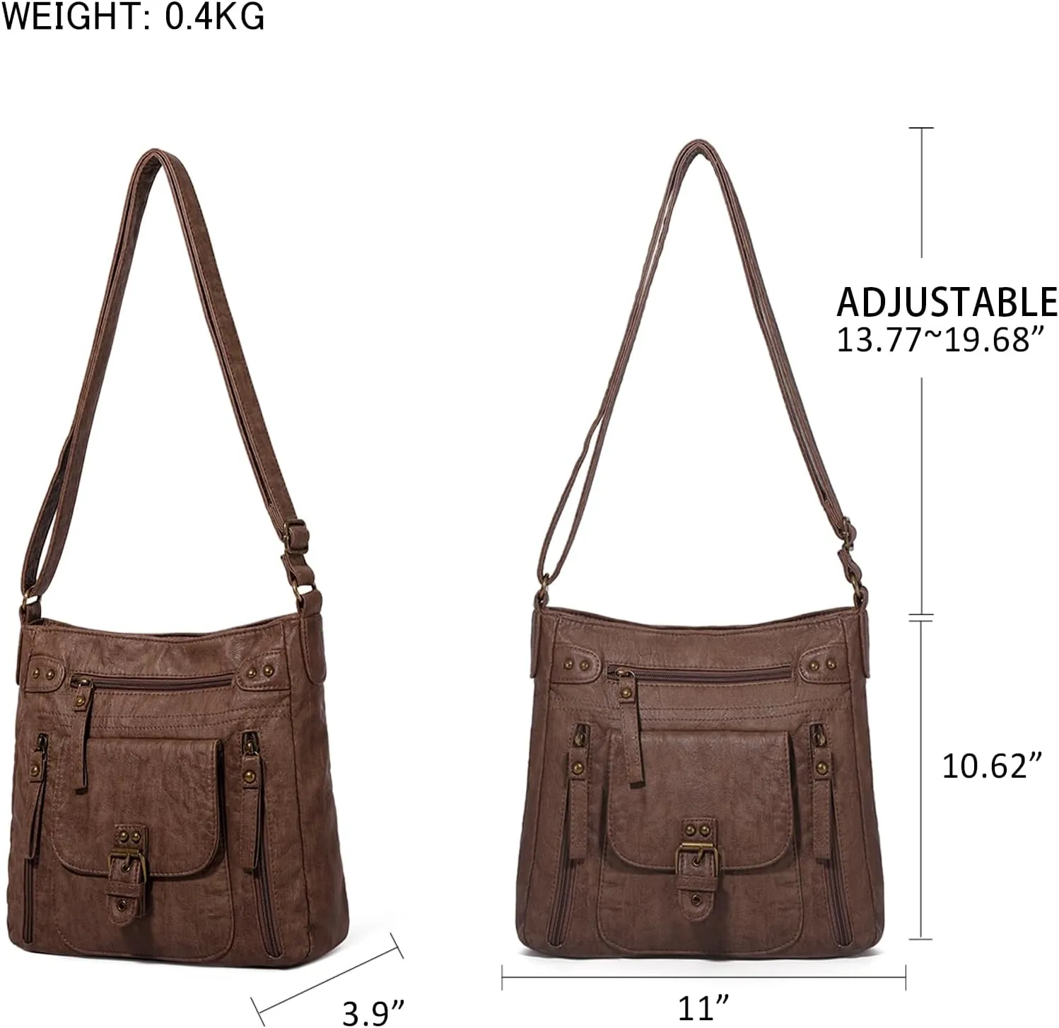 KL928 Crossbody Bags for Women, Multi Pocket Shoulder Bags, Medium PU Leather Cross Body Purses