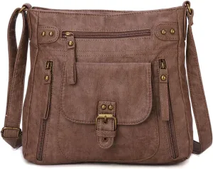KL928 Crossbody Bags for Women, Multi Pocket Shoulder Bags, Medium PU Leather Cross Body Purses