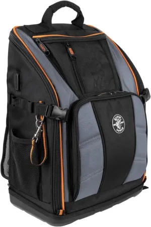 Klein Tools 62482 Tool Backpack, Tool-Station Pro Heavy-Duty Organizer with 27 Pockets, Large Interior, Molded Bottom, Electrician Tool Bag