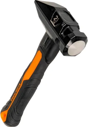 Klein Tools H80602 Sledgehammer, 2-1/2 Pound Blacksmith Hammer with Fiberglass Handle and Wedge Face, Shock-Resistant Design for Striking and Demolition, Includes Lanyard Hole