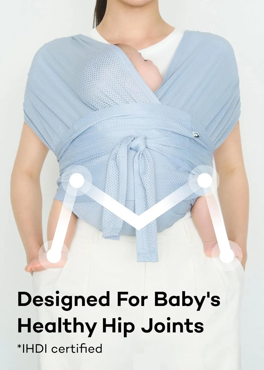 Konny New and Improved Baby Carrier Flex AirMesh Premium Material - Summer Adjustable, Easy to Wear and Wrap Baby Sling, Perfect for Newborn Babies Essentials up to 44 lbs(M-4XL) - Charcoal