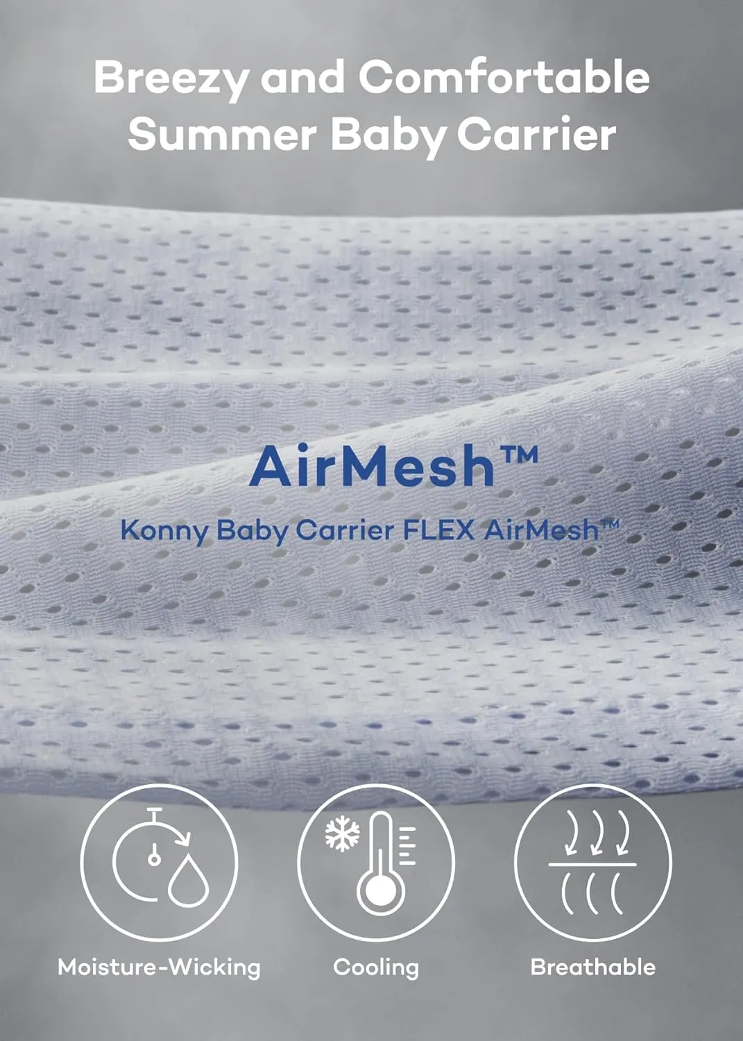 Konny New and Improved Baby Carrier Flex SoftBreeze(Head Support) - Adjustable, Easy to Wear and Wrap Baby Sling, Perfect for Newborn Babies Essentials up to 44 lbs (XS-XL) - Neutral Beige