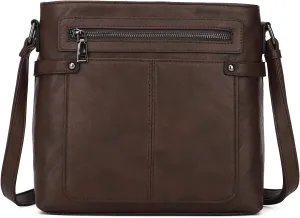 KouLi Buir Crossbody Purses for Women PU Leather Shoulder Bags Multi Pocket Cross Over Bag
