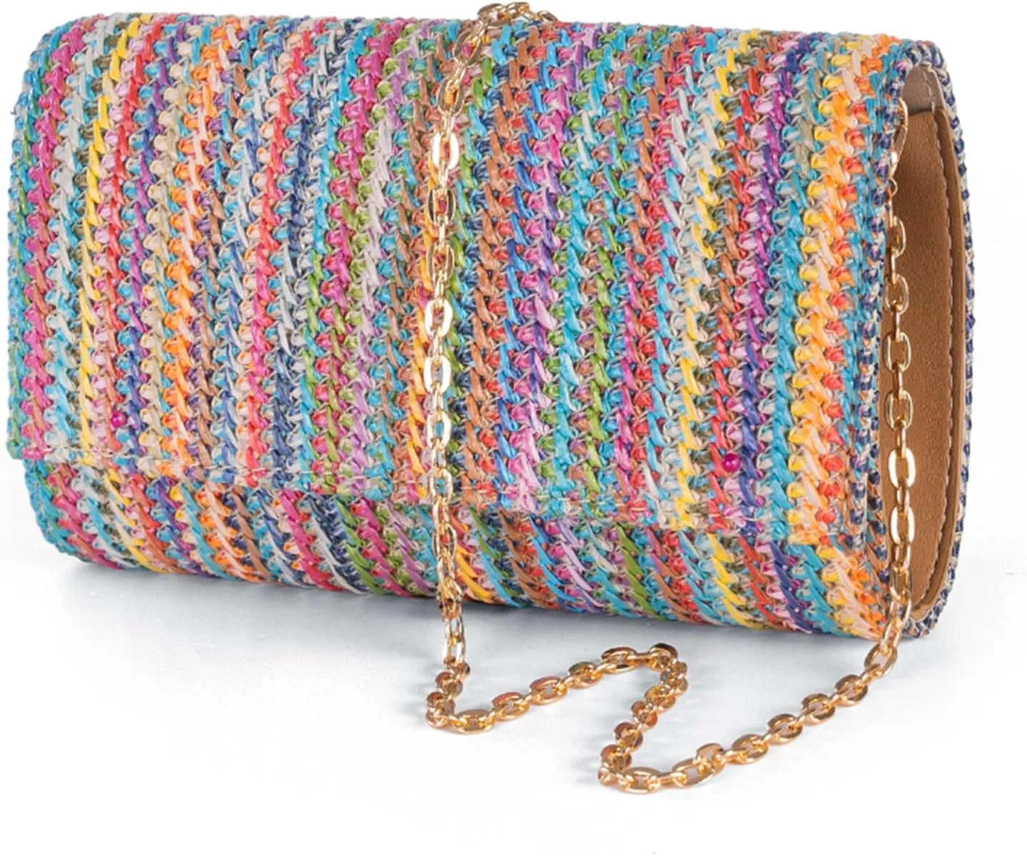 Kseymeir Straw Clutch Purse Shoulder Crossbody Bag Envelope Purse Raffia Handbag for Summer Beach Travel Trendy