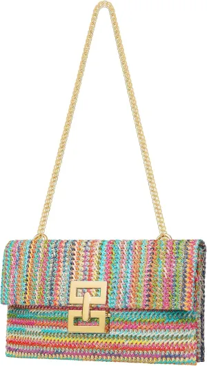 Kseymeir Straws Clutch Purses Raffia Beach Bag Woven Summer Purses Straw Crossbody Bag