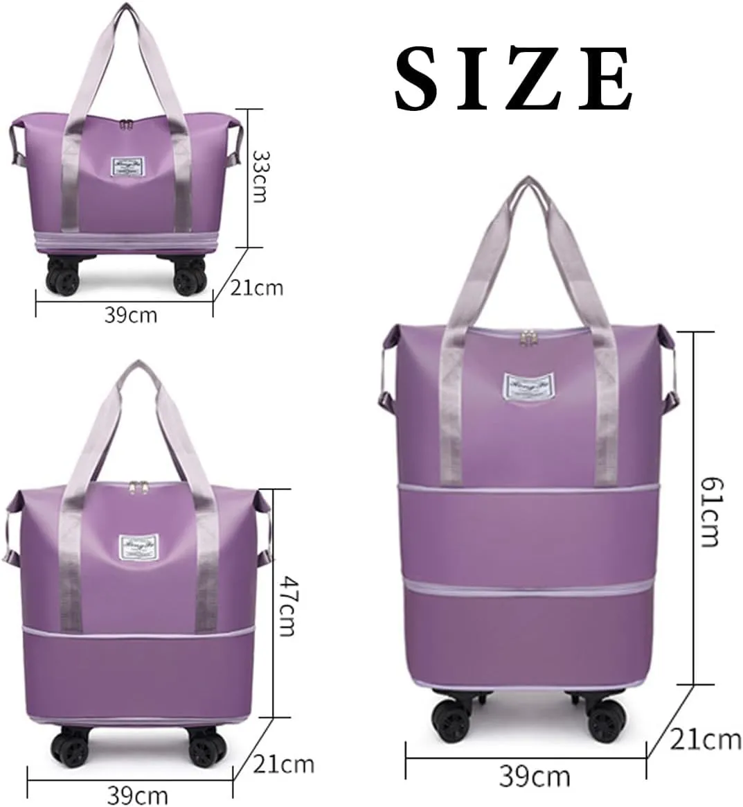 Kulken Travel Bag with Wheels, 2025 New Large Capacity Travel Bag - Universal Wheel Removable, for Short Trips (Green)