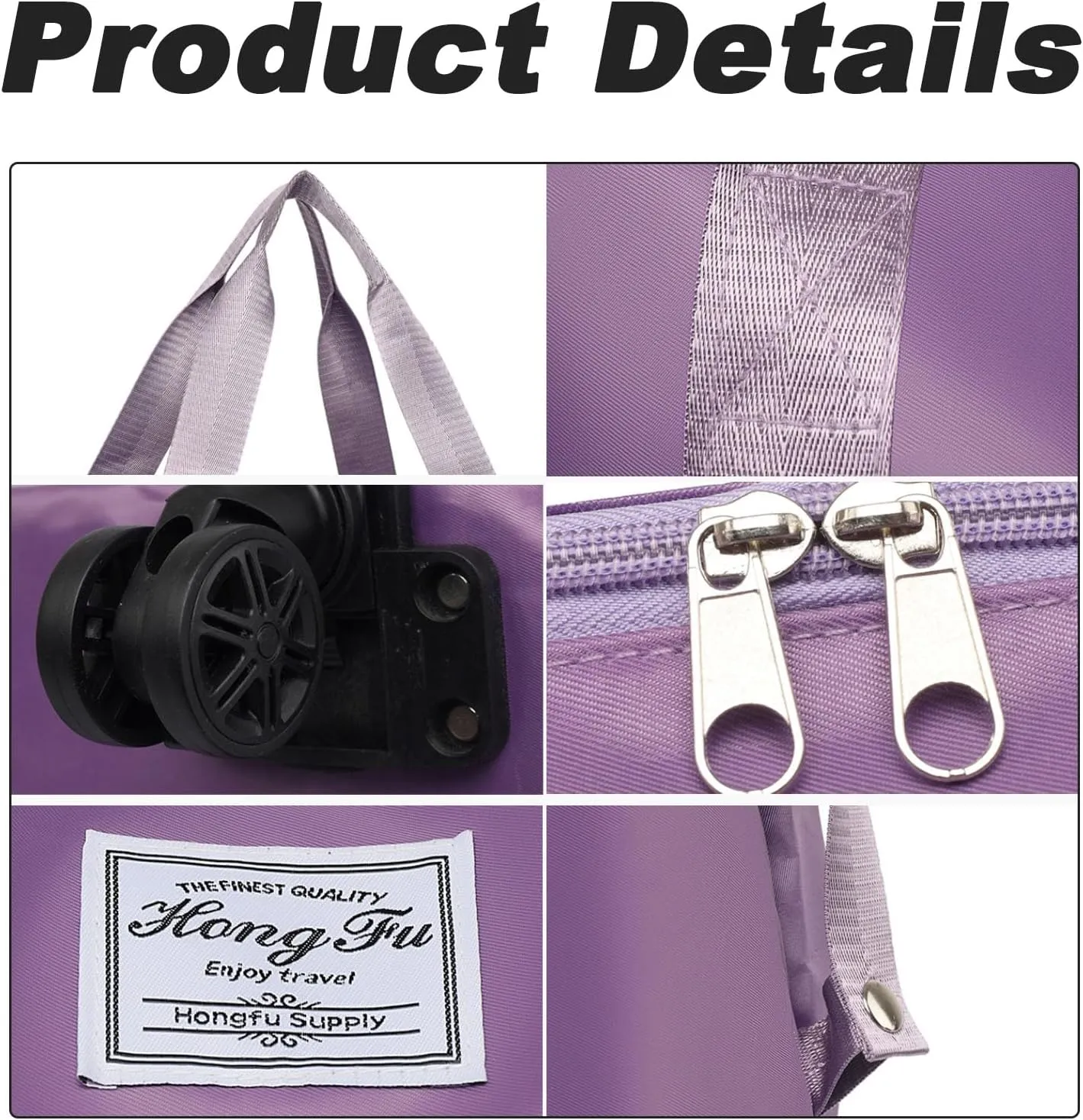 Kulken Travel Bag with Wheels, 2025 New Large Expandable Capacity Travel Bag, Universal Wheel Removable (Dark Purple)