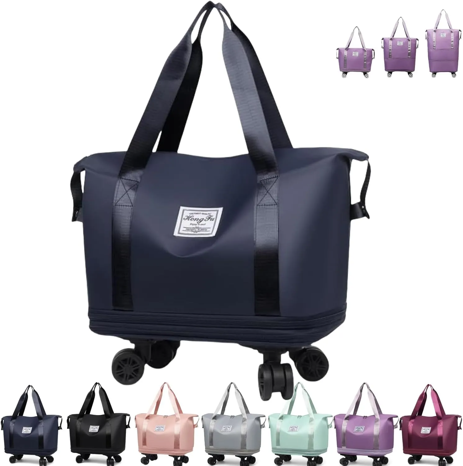 Kulken Travel Bag With Wheels, Beente Travel Bag With Wheels, 2025 New Large Capacity Bags - Universal Removable, Expandable Foldable (Blue)