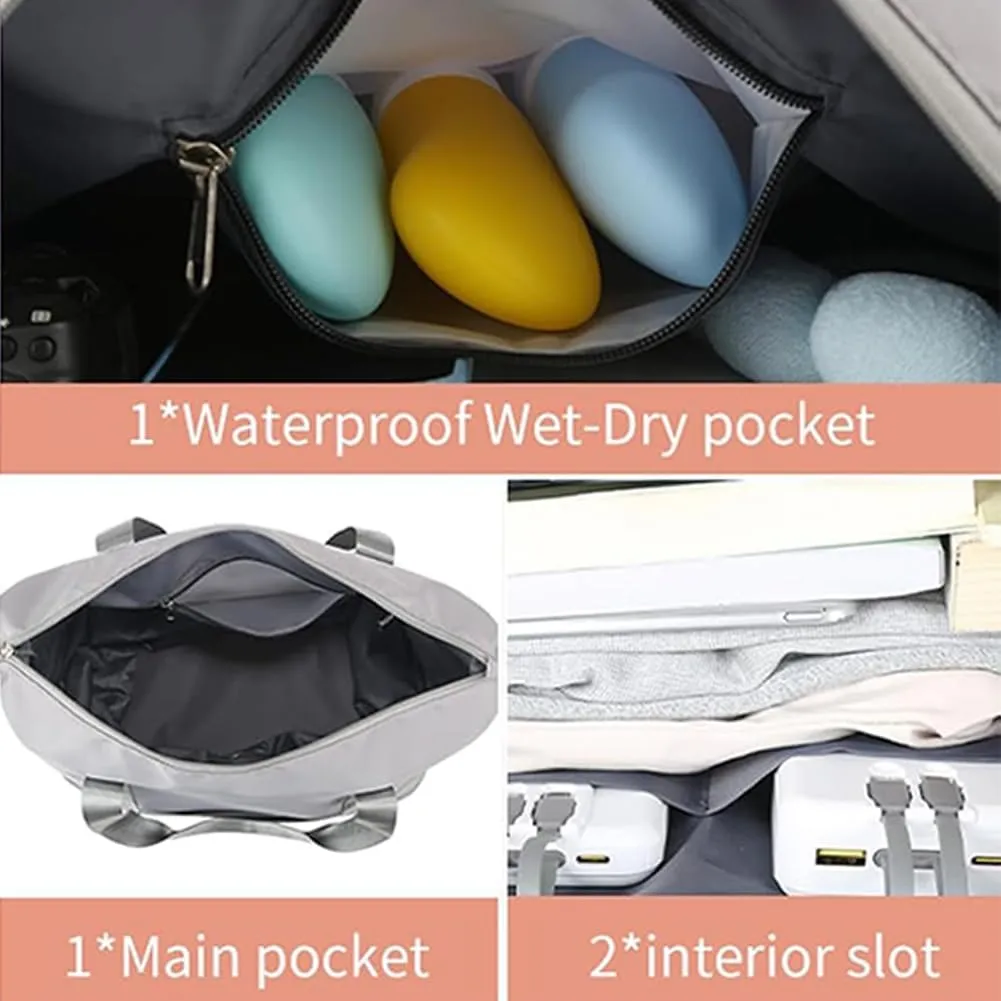 Kulken Travel Bag with Wheels, Expandable Foldable Duffle Bag, Large Capacity Wide-Open Weekend Travel Cosmetic Bag (Grey)