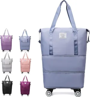 Kulken Travel Bag With Wheels, Large Capacity Travel Bags Universal Wheel, Travel Bag with Removable Wheels (Blue)