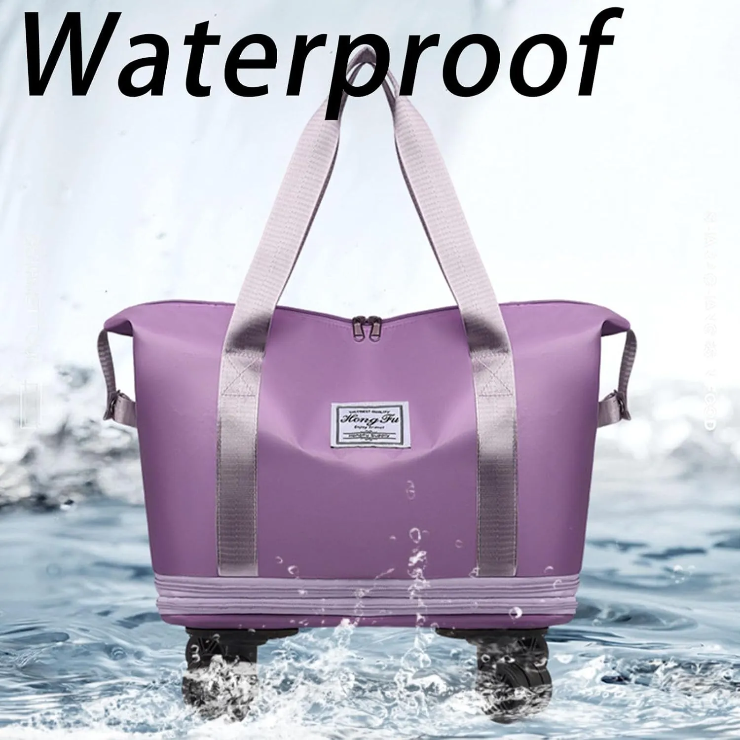 Kulken Travel Bag With Wheels, Large Capacity Travel Bags Universal Wheel, Travel Bag with Removable Wheels (Fushcia)