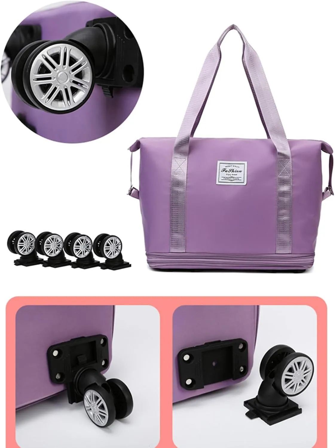 Kulken Travel Bag with Wheels, Sparkhomez Travel Bag with Wheels, 2025 New Travel Bag - Universal Wheel Removable