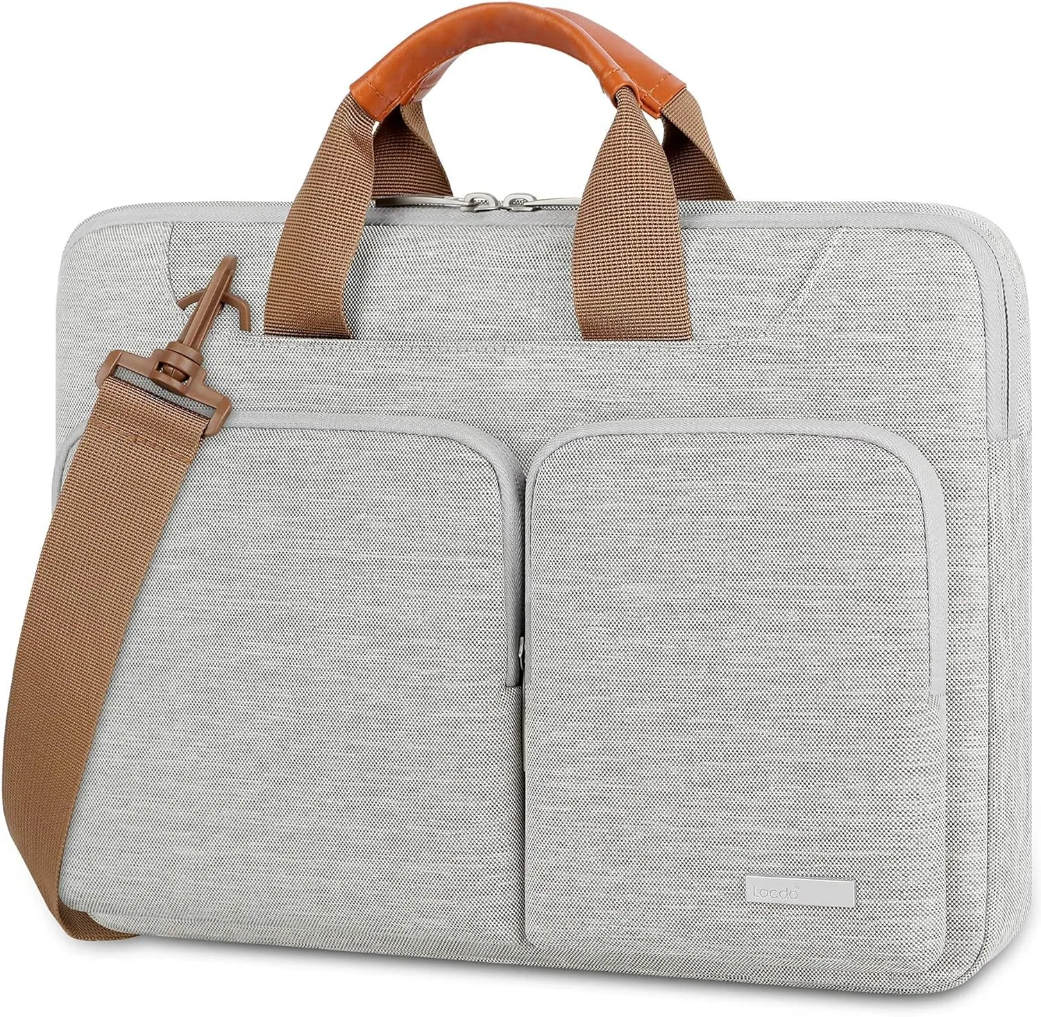 Lacdo 360° Protective Laptop Shoulder Bag for 13 inch New MacBook Air M4 A3240 2025, M3 A3113, M2 A2681, M1 A2337 A2179 A1932 2024-2018 | 13 inch MacBook Pro M2 M1 A2338 A2251 A2289 Computer Bag, Gray