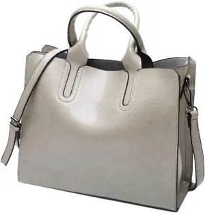 Ladies Shoulder Bag Fashion Solid Color Vintage Zipper Large Capacity Shoulder Handbag Shoulder Diaper Bag (A, One Size)