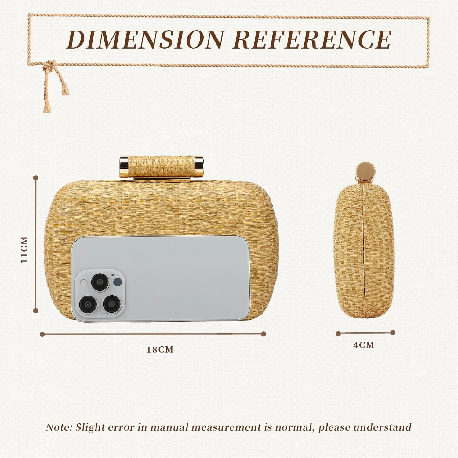 Lanpet Women’s Evening Handbags Elegant Straw Clutch Purse for Party Wedding Summer Beach Bag