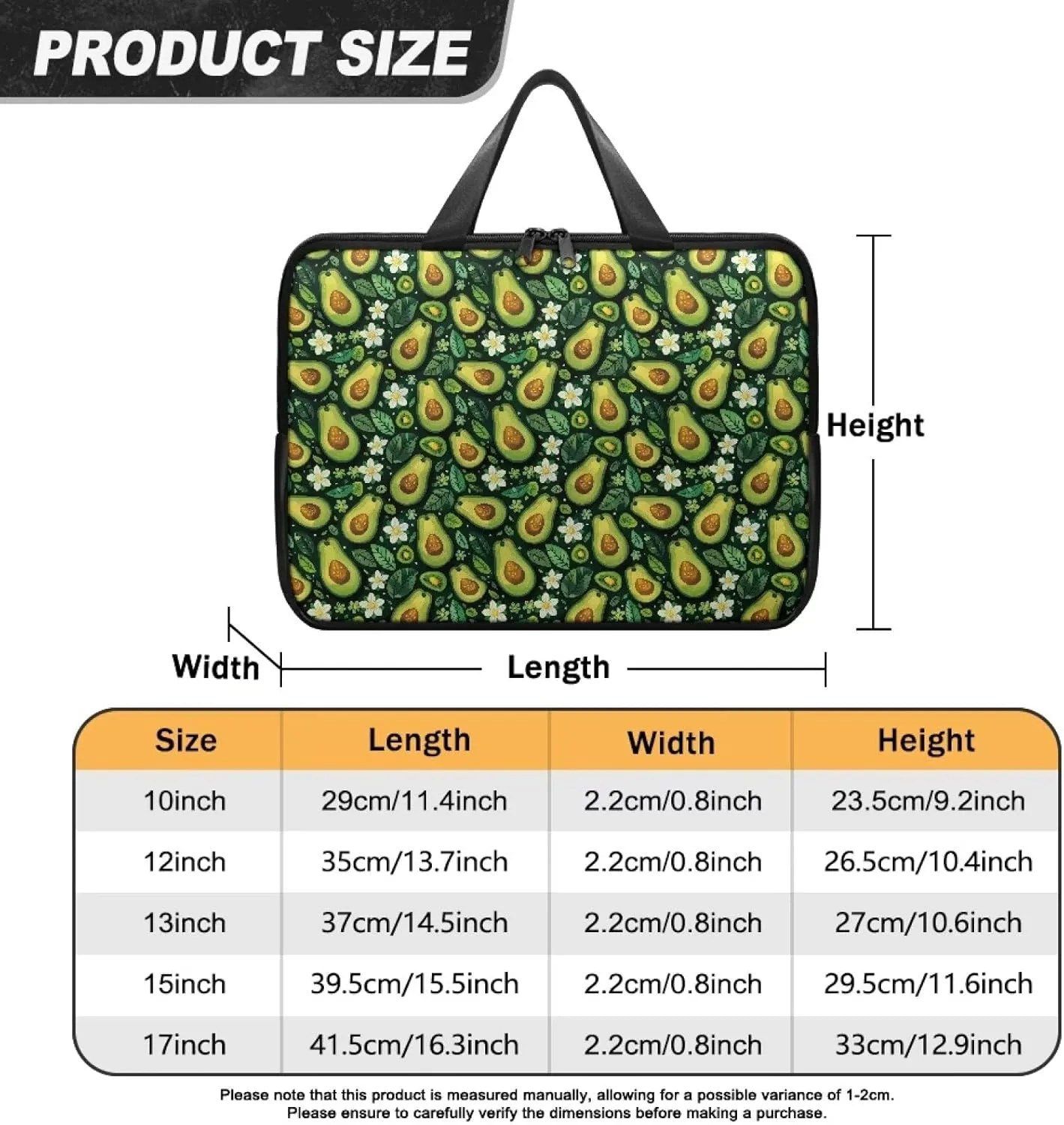 Laptop Bag Case Waterproof Zipper Portable Computer Carrying Bag for Office Business School 10 Inch- 17 Inch