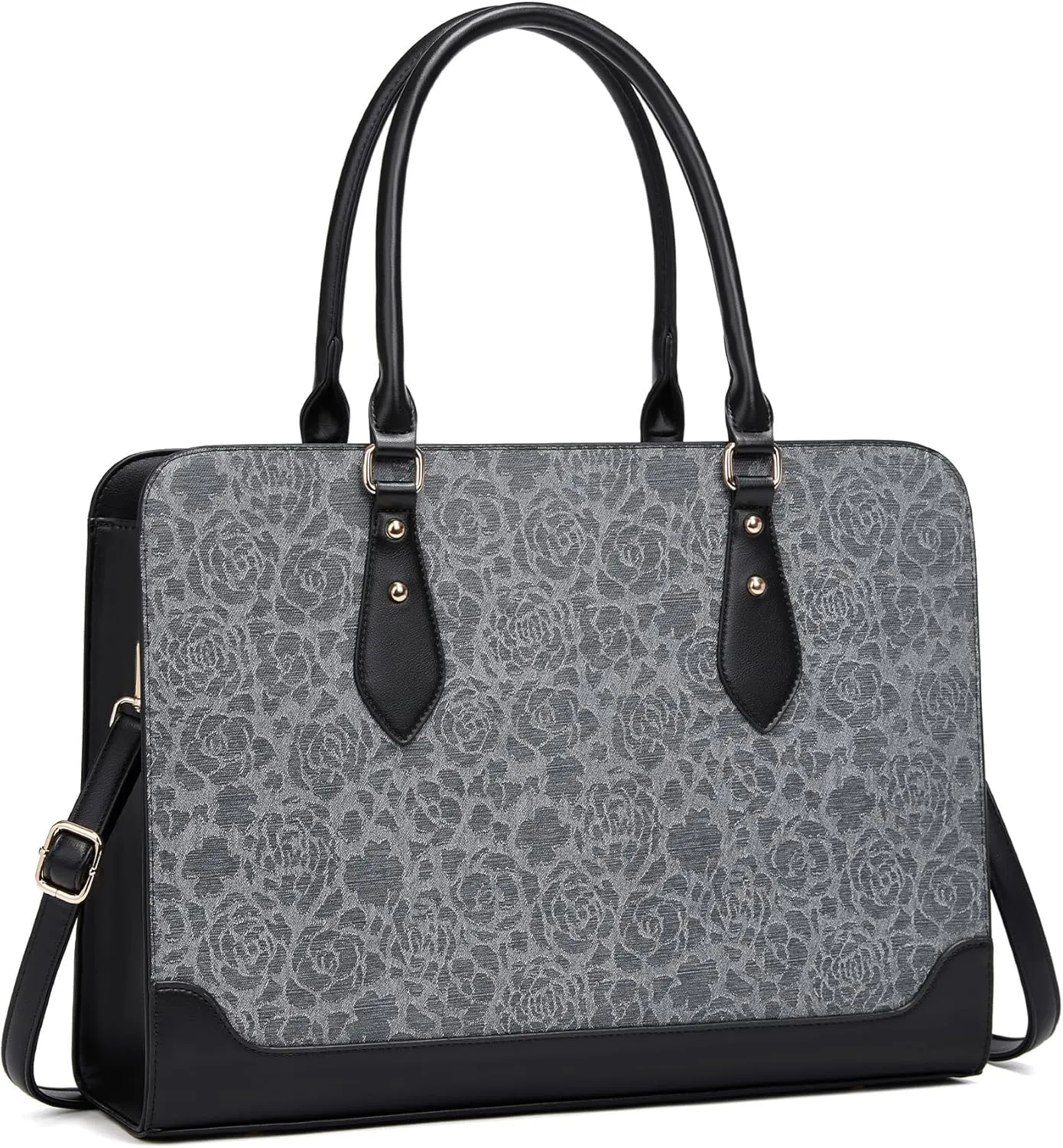 Laptop Bag for Women 15.6 Inch Work Tote Bag for Women,Leather Computer Bags Waterproof Tote Professional Briefcase,Large Capacity Business Office Bag for Work