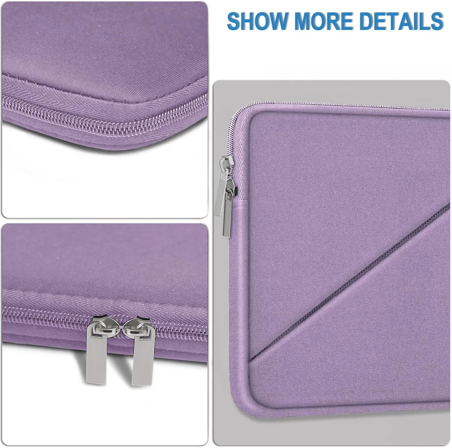 Laptop Case 15.6 inch, Traveling Carrying Computer Bag with Zippered Pocket, Shockproof Protective Laptop Sleeve Compatible for Apple Notebook, HP, Dell, Acer, Asus, Lenovo, Light Purple