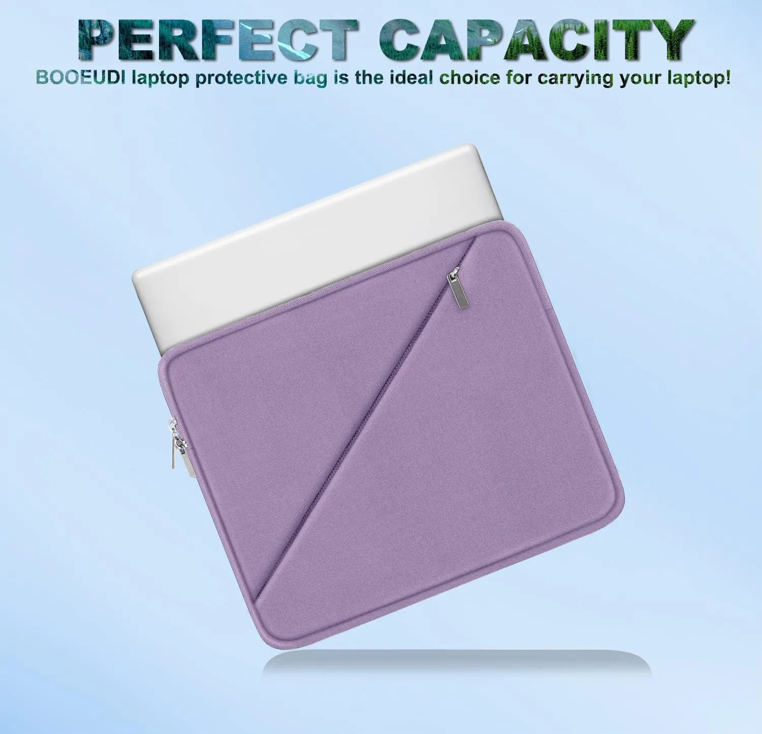 Laptop Case 15.6 inch, Traveling Carrying Computer Bag with Zippered Pocket, Shockproof Protective Laptop Sleeve Compatible for Apple Notebook, HP, Dell, Acer, Asus, Lenovo, Light Purple
