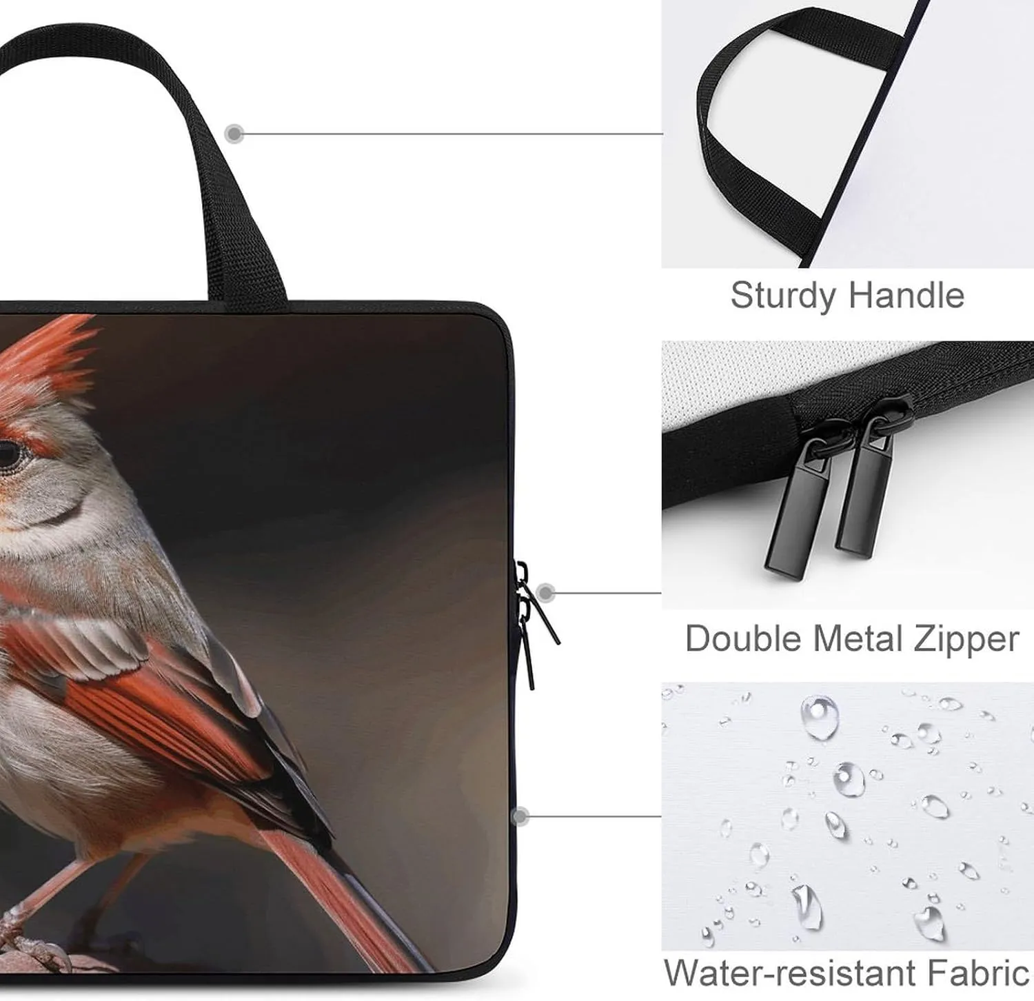 Laptop Shoulder Bag Laptop Bag Computer Bag Bird on Rock Messenger Bag for Unisex
