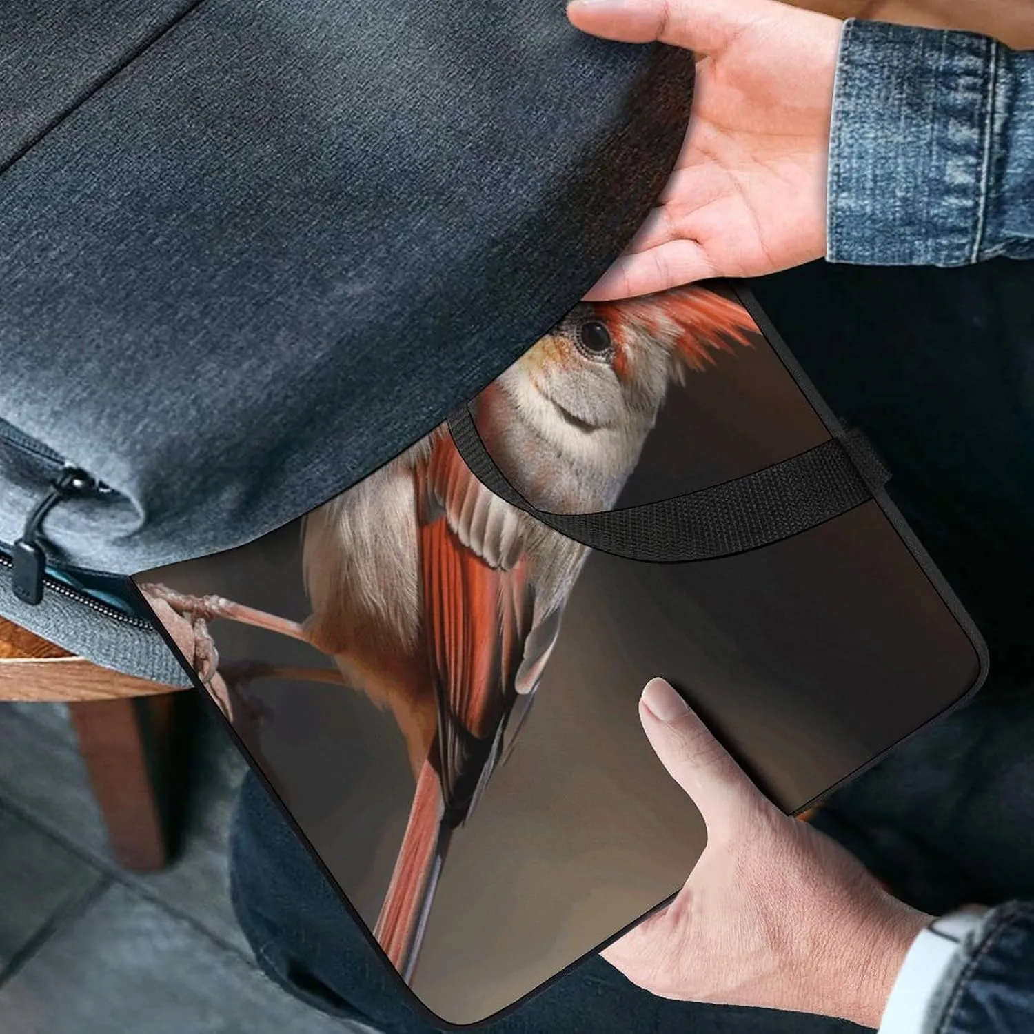 Laptop Shoulder Bag Laptop Bag Computer Bag Bird on Rock Messenger Bag for Unisex