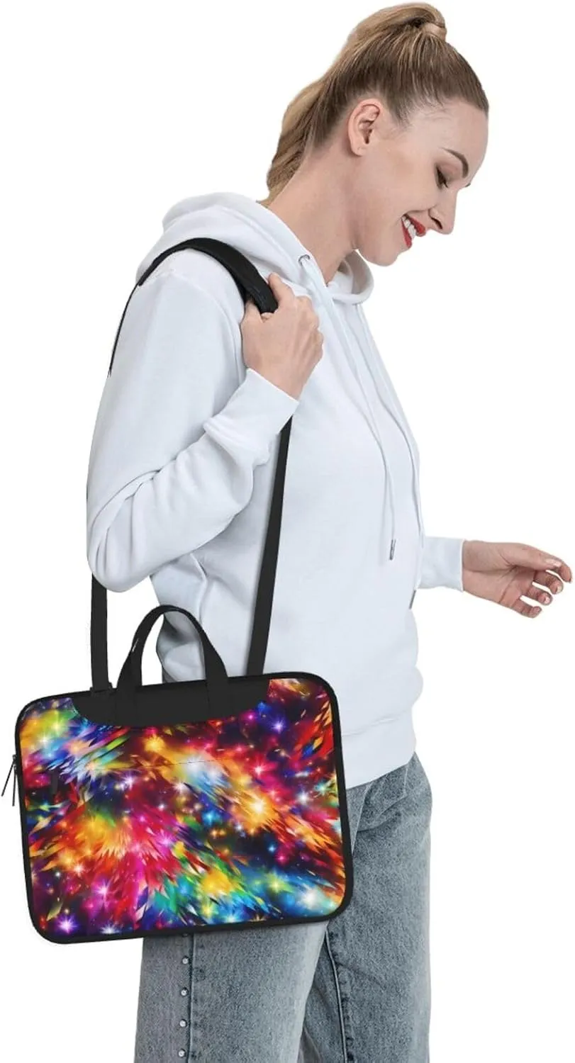 Laptop Shoulder Bag Laptop Bag Computer Bag Bright Colorful Art Messenger Bag for Unisex