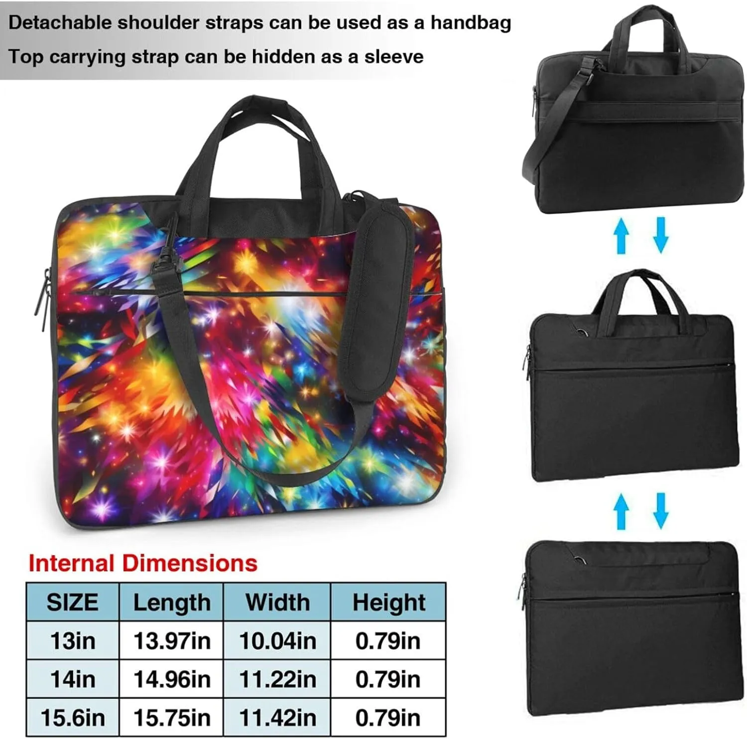 Laptop Shoulder Bag Laptop Bag Computer Bag Bright Colorful Art Messenger Bag for Unisex