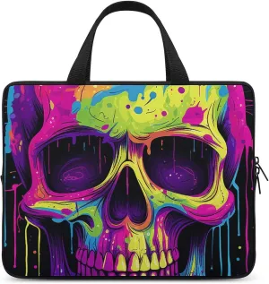 Laptop Shoulder Bag Laptop Bag Computer Bag Color Skull Art Messenger Bag for Unisex