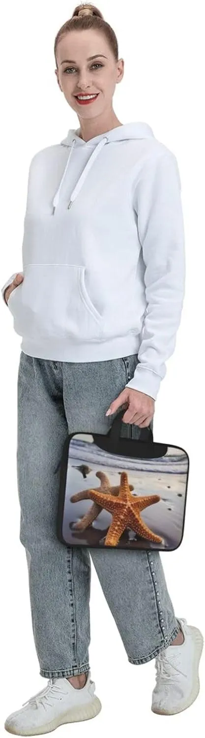 Laptop Shoulder Bag Laptop Bag Computer Bag Starfish on the beach Messenger Bag for Unisex