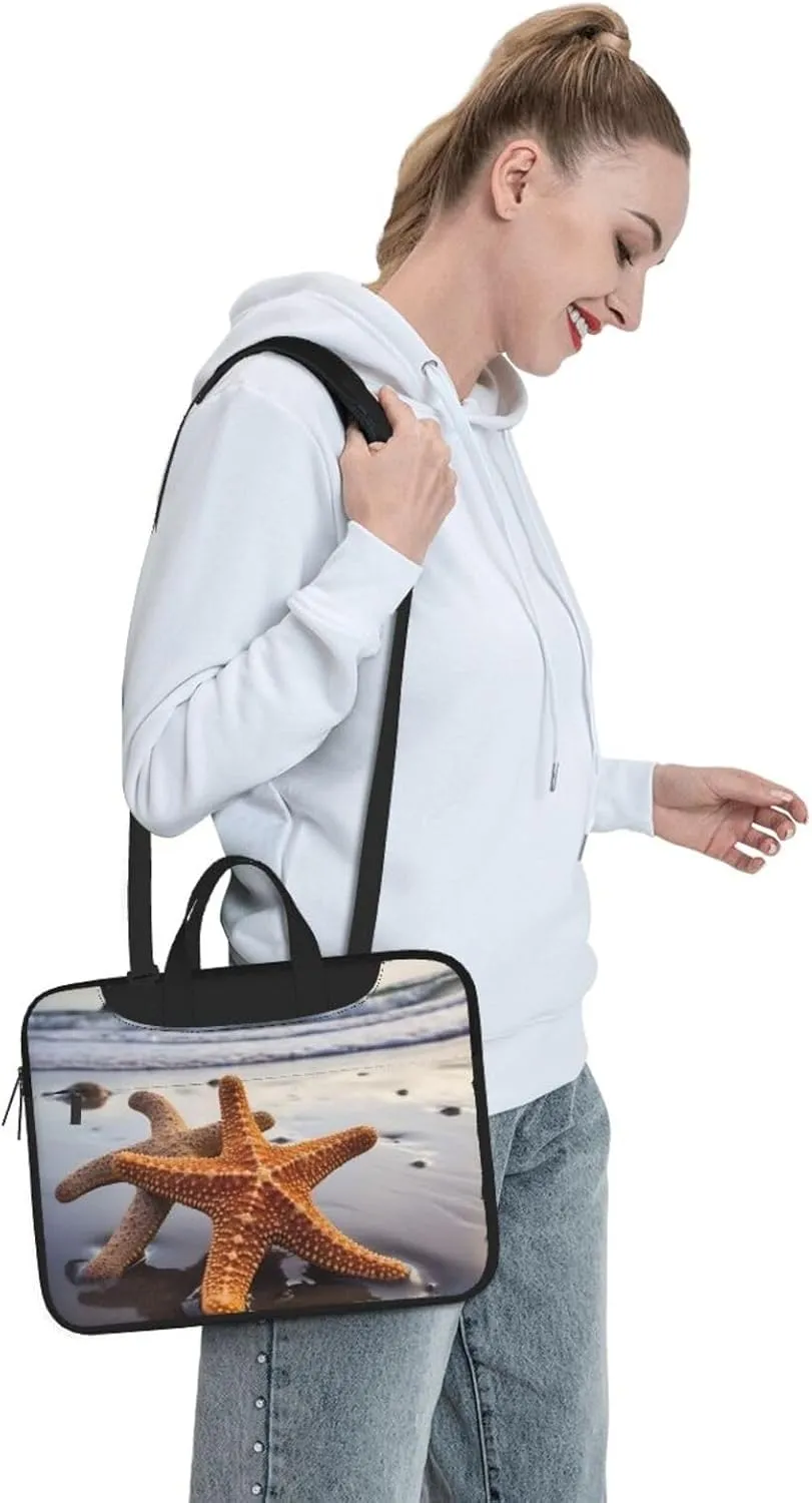 Laptop Shoulder Bag Laptop Bag Computer Bag Starfish on the beach Messenger Bag for Unisex