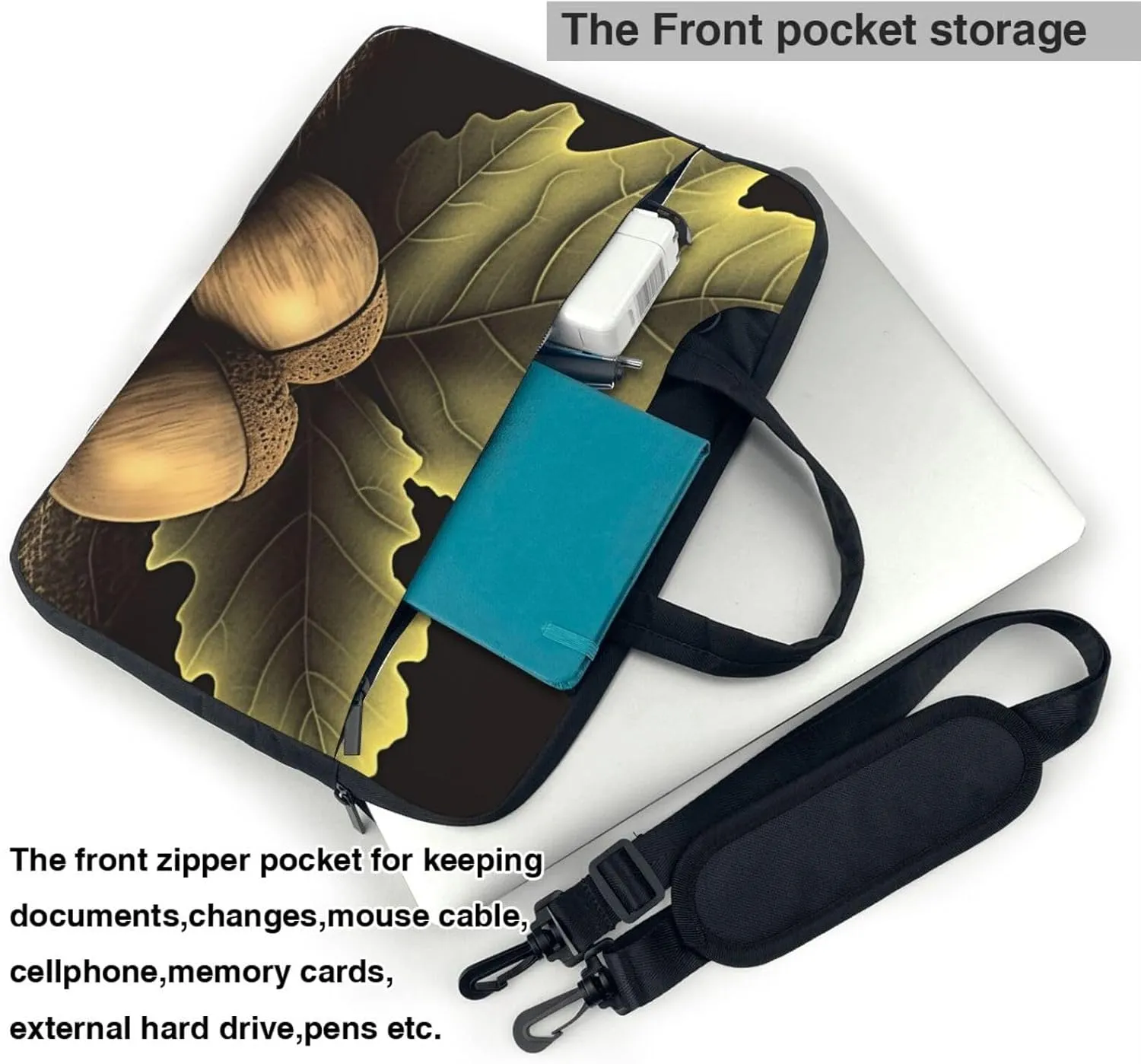 Laptop Shoulder Bag Laptop Bag Computer Bag Two acorns Messenger Bag for Unisex