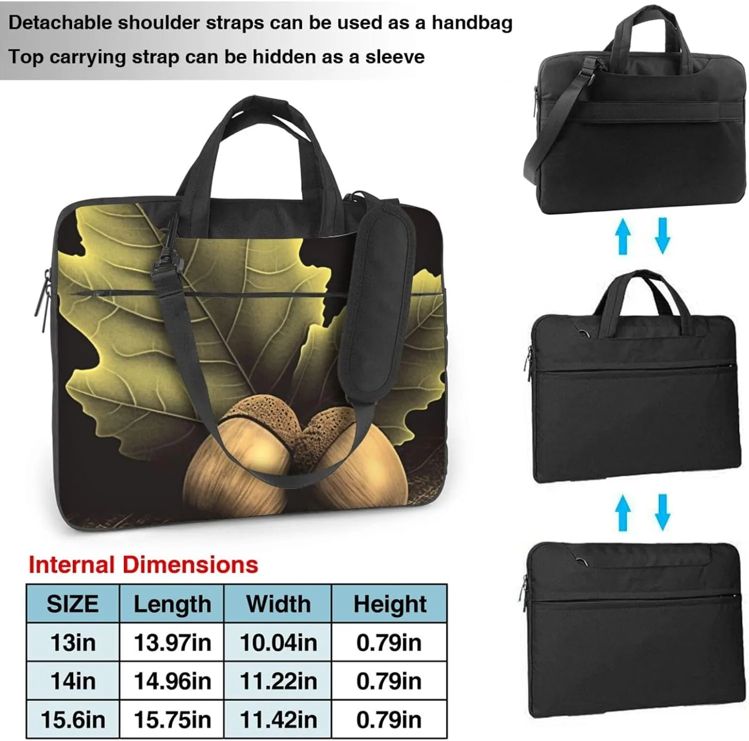 Laptop Shoulder Bag Laptop Bag Computer Bag Two acorns Messenger Bag for Unisex