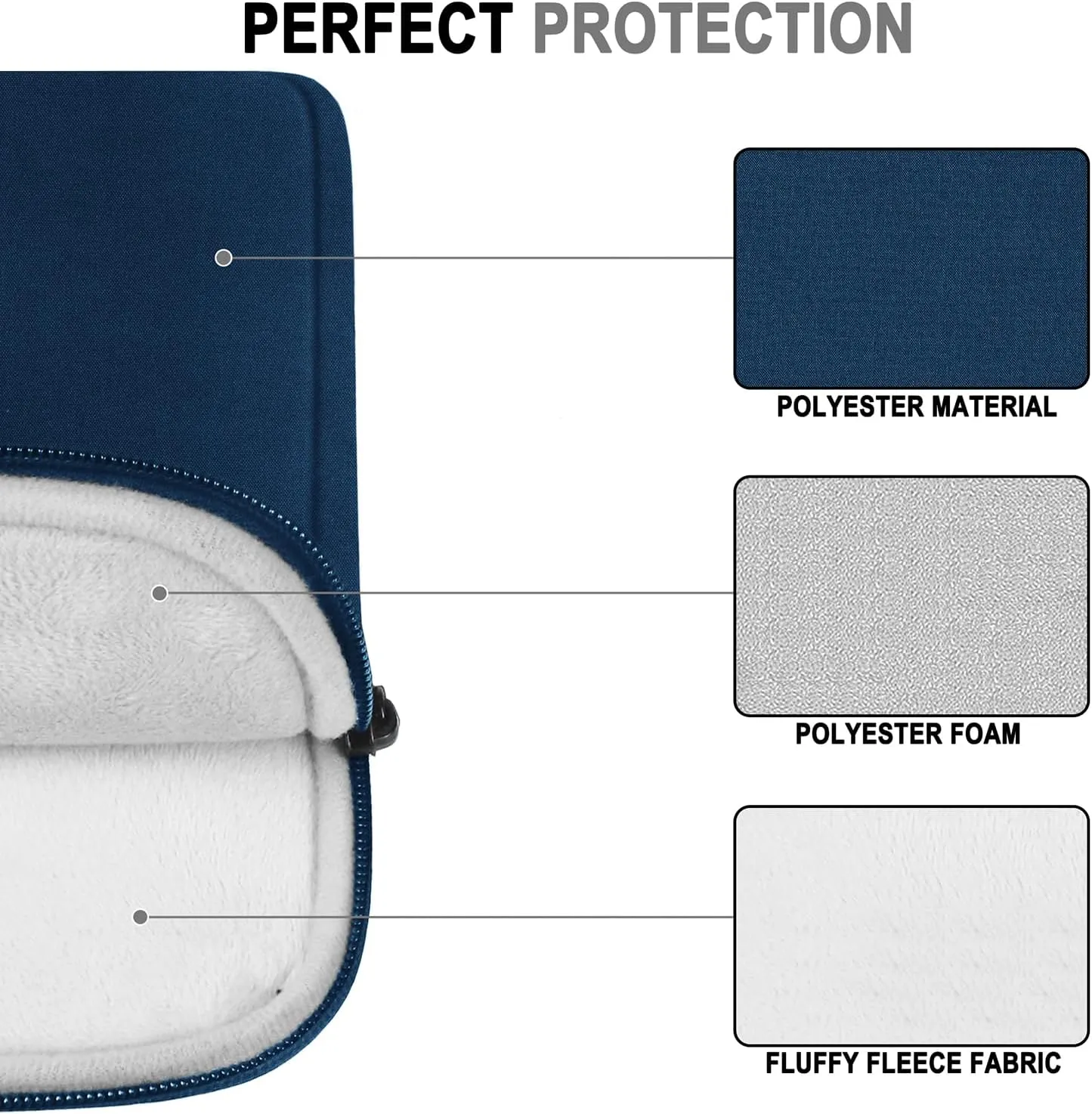 Laptop Sleeve Case 14 Inch, Water Resistant Traveling Computer Cover with Handle, Shockproof Protective Carrying Laptop Bag Compatible for 14 Inch MacBook Air/Pro, HP, Dell, Lenovo, Blue