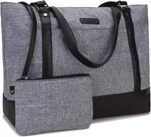 Laptop Tote Bag for Women, 15.6 Inch Computer Shoulder Bag Teacher Work Bag Travel Purse with Small Pouch VONXURY