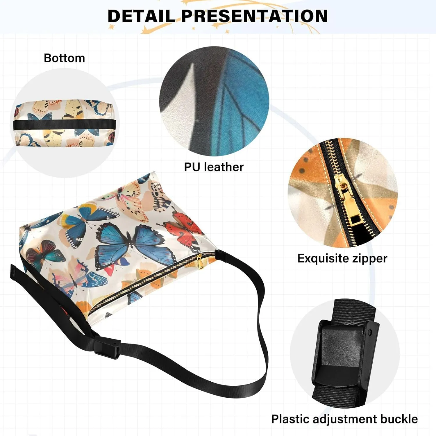 Large Capacity Crossbody Shoulder Bag Handbag Casual Tote Bag With Adjustable Strap Zipper For Men Women