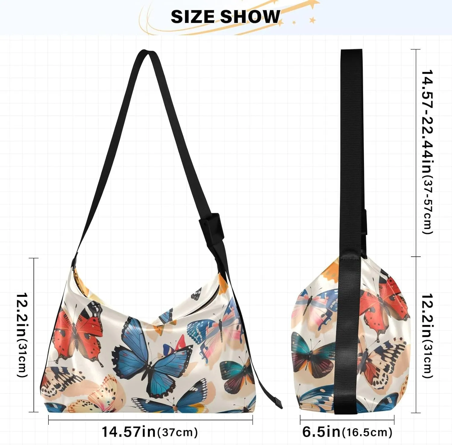 Large Capacity Crossbody Shoulder Bag Handbag Casual Tote Bag With Adjustable Strap Zipper For Men Women