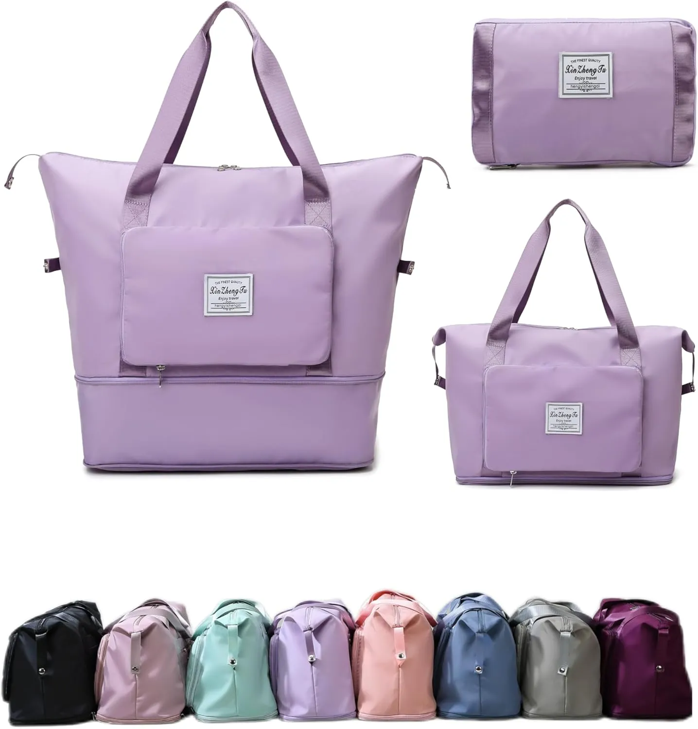 Large Capacity Foldable Travel Bag Expandable Collapsible Dry and Wet Separation Large Capacity Travel bag