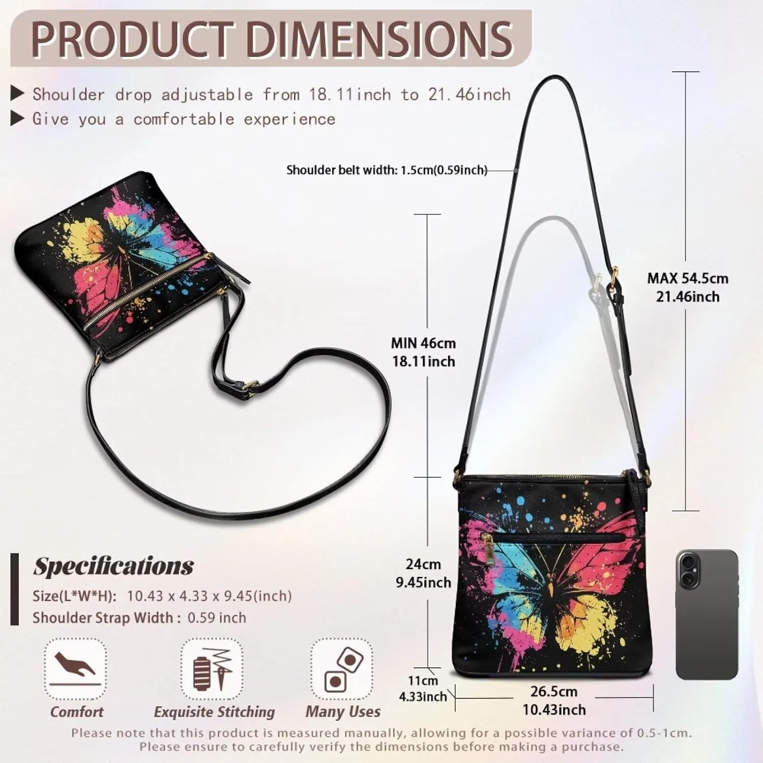 Large Capacity Leather Shoulder Bag with Adjustable Strap for Women