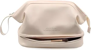 Large Capacity Makeup Bag, Portable Makeup Bag Waterproof PU Leather Plaid Makeup Storage Bag, Cosmetic Travel Storage Bag