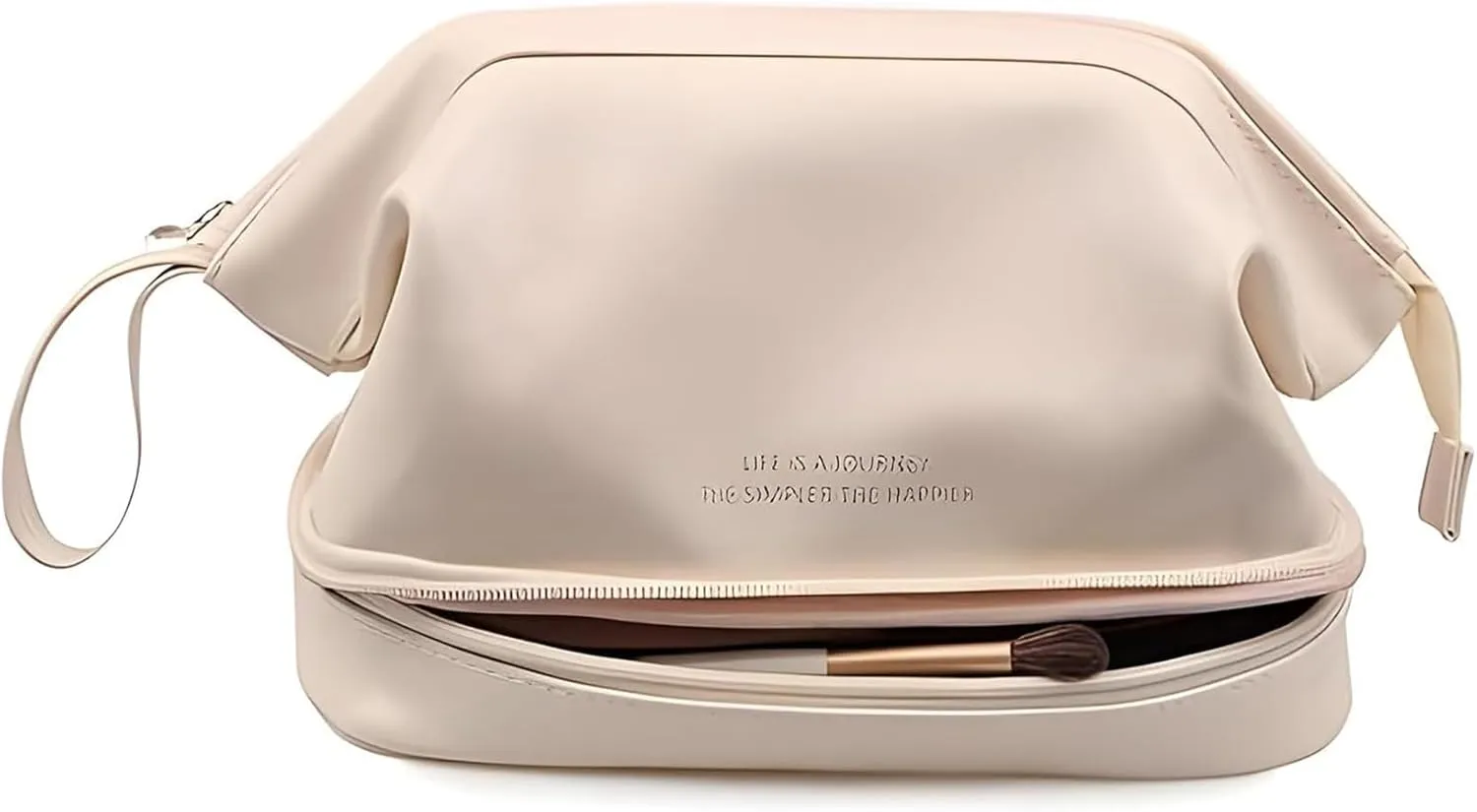 Large Capacity Makeup Bag, Portable Makeup Bag Waterproof PU Leather Plaid Makeup Storage Bag, Cosmetic Travel Storage Bag