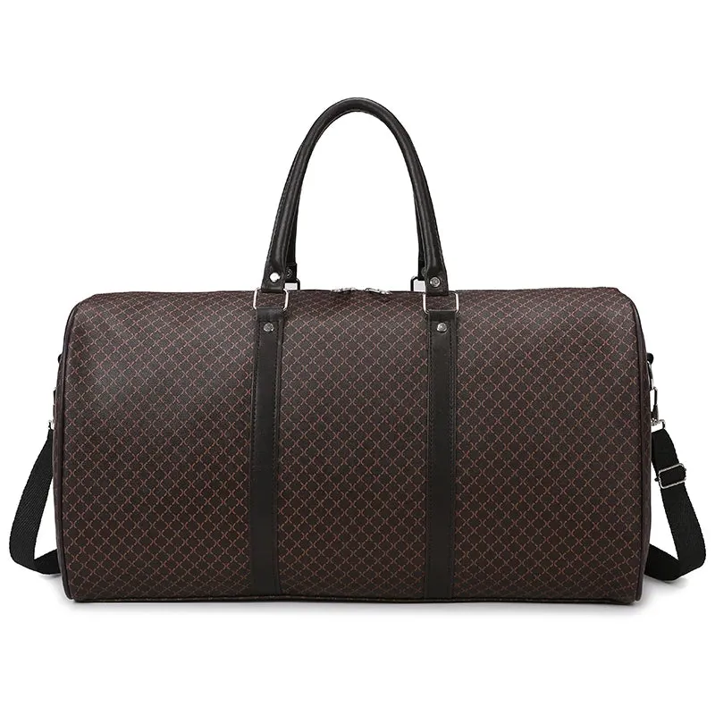 Large Capacity PU Leather Women's Travel Bag | Fitness Crossbody Handbag for Luggage & Weekend Trips